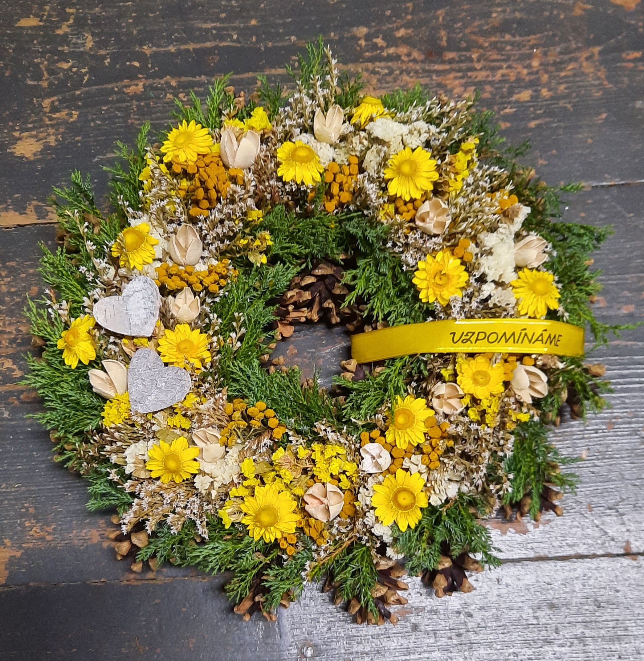 Dušičkový věnec šiškový 40 cm ph1065