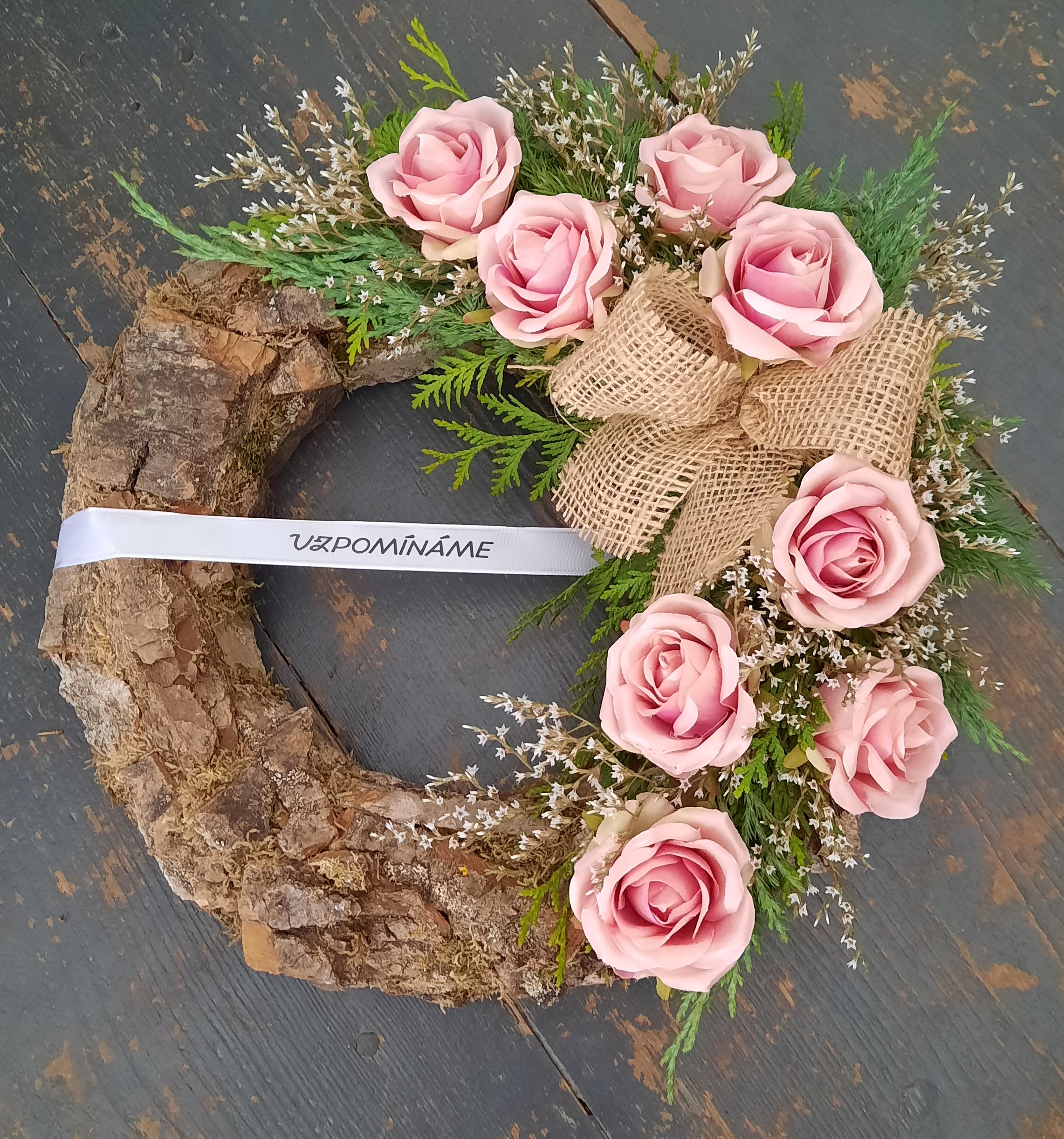Dušičkový věneček kůra 32 cm ph1088