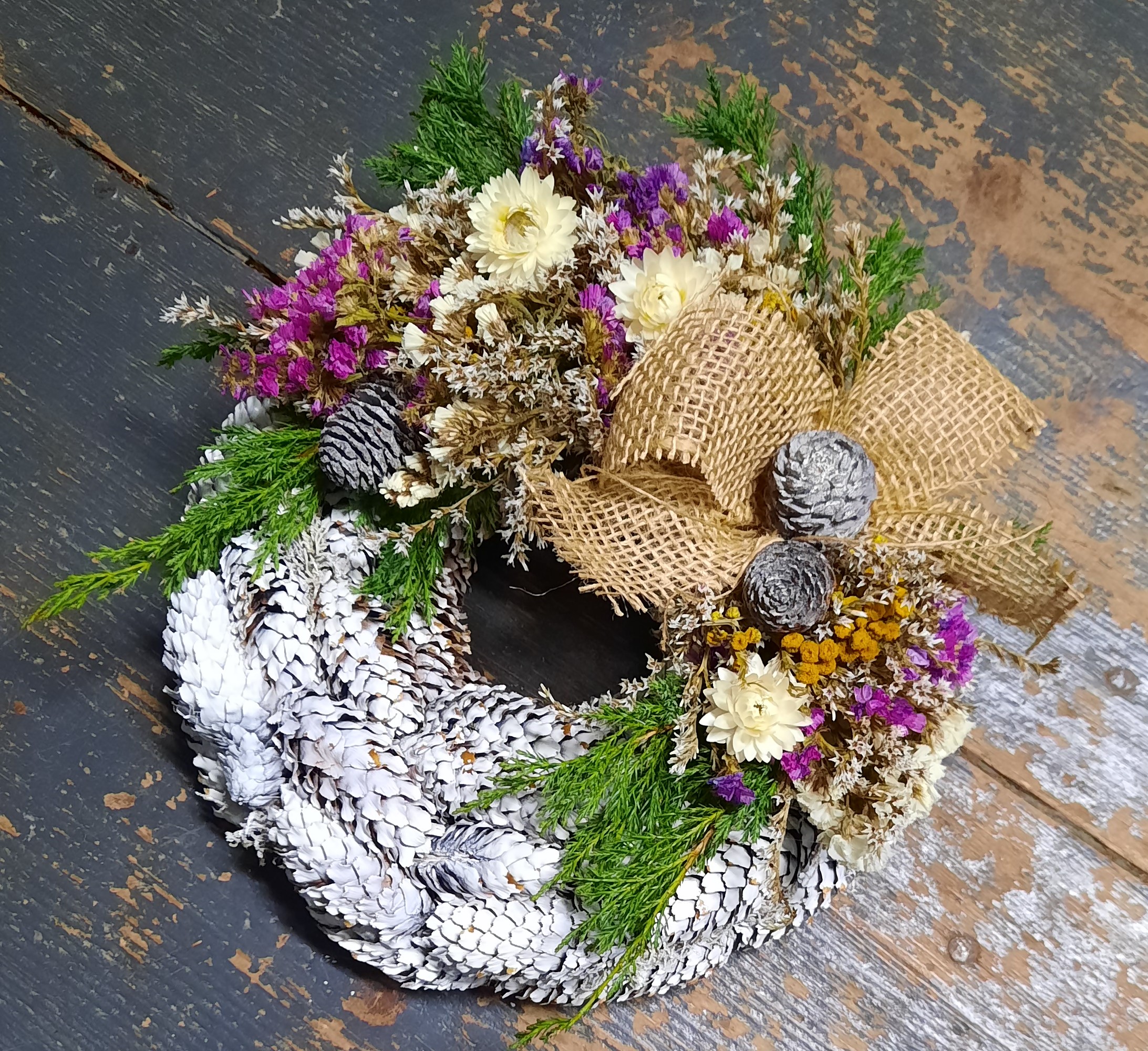 Dušičkový šiškový věneček 24cm ph1100