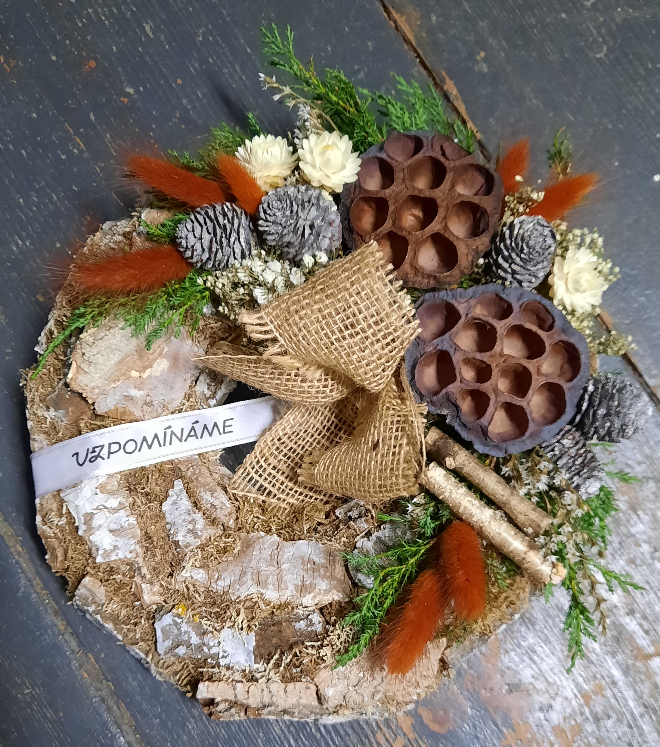 Dušičkový věneček kůra 27 cm ph1102