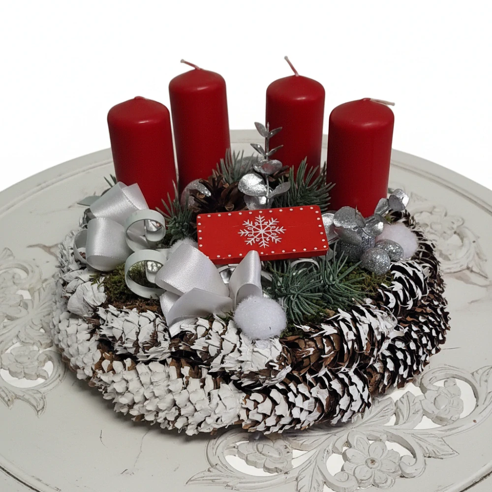 Adventní věnec červený ps3518