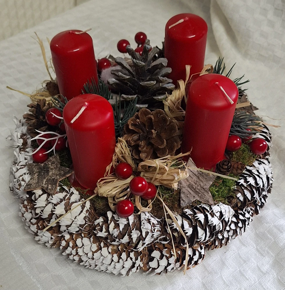 Adventní věnec červený ps3519