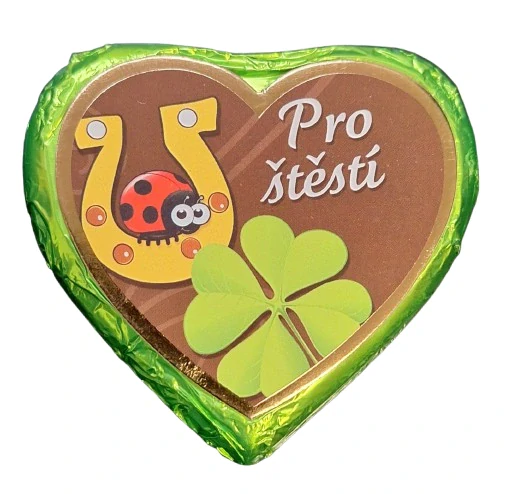 Čokoládové srdíčko s nugátem-Pro štěstí