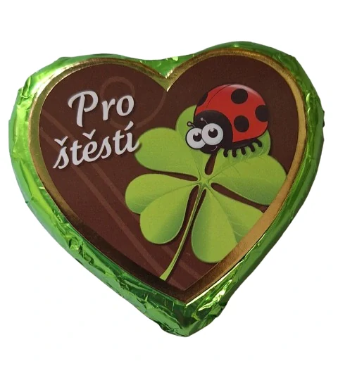 Čokoládové srdíčko s nugátem - Pro štěstí