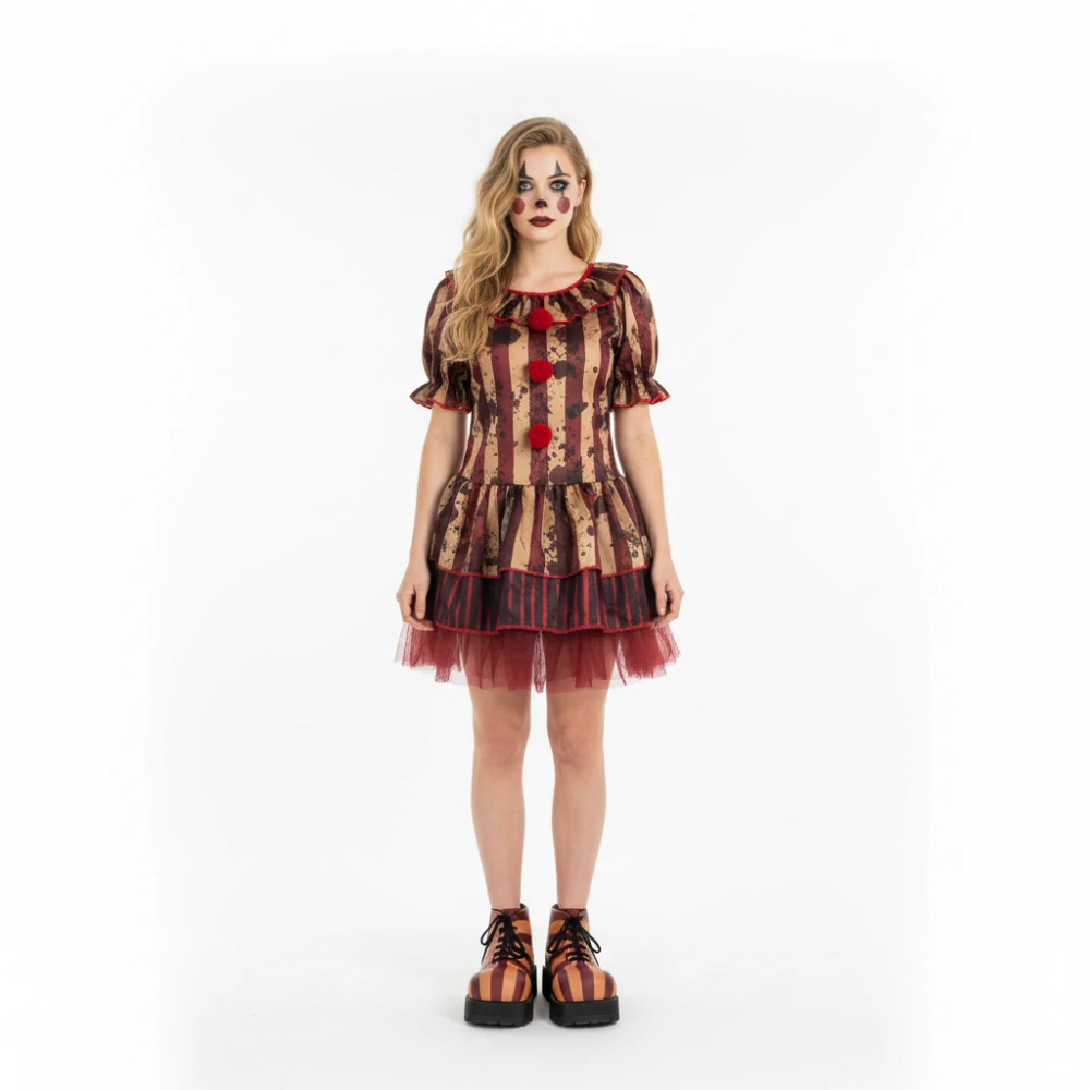 Dámský maškarní kostým děsivé klaunky ph5067