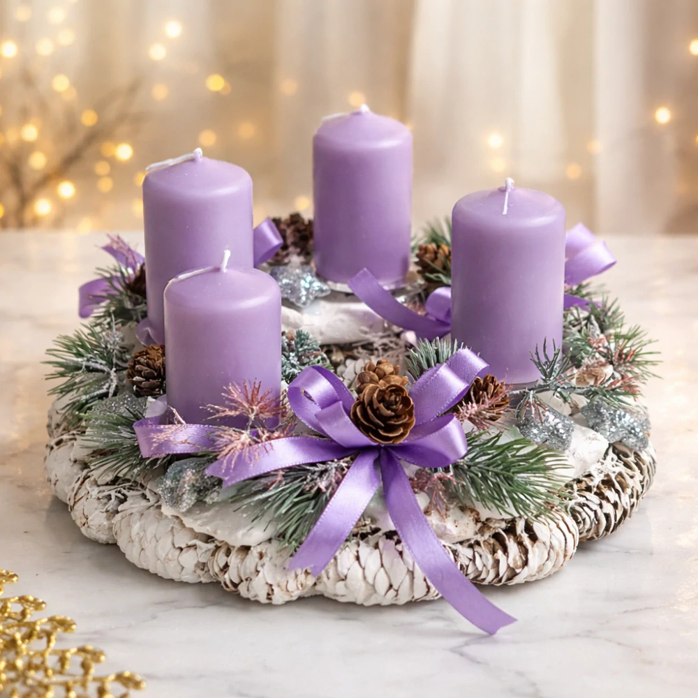 Adventní věnec malý fialový ps3649