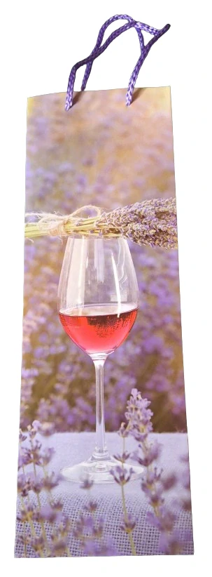 Dárková taška na láhev levandule 12×46×9 cm ph5518