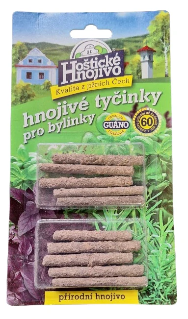 Hoštické hnojivé tyčinky pro bylinky s guánem