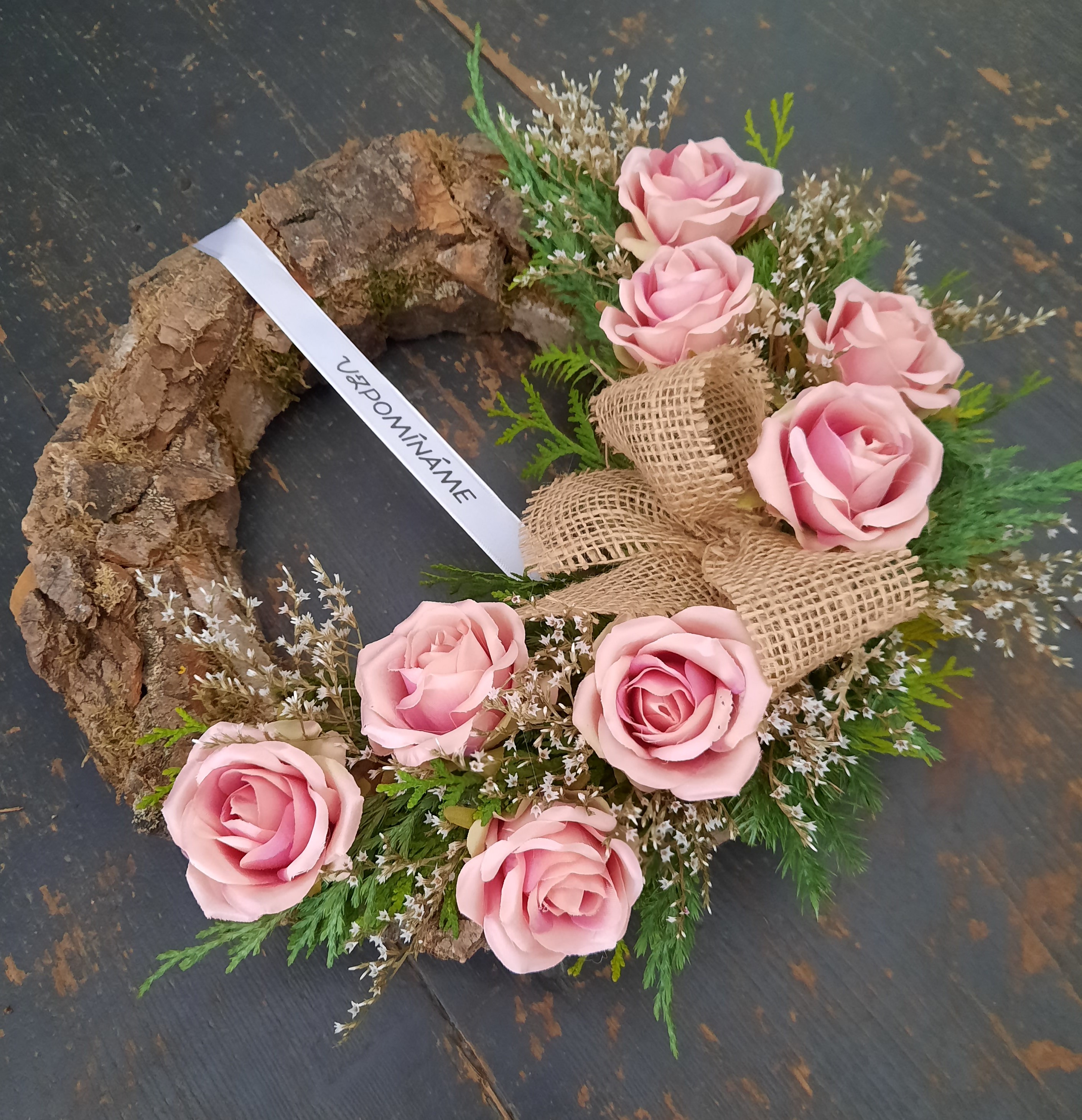 Dušičkový věneček kůra 32 cm ph1088
