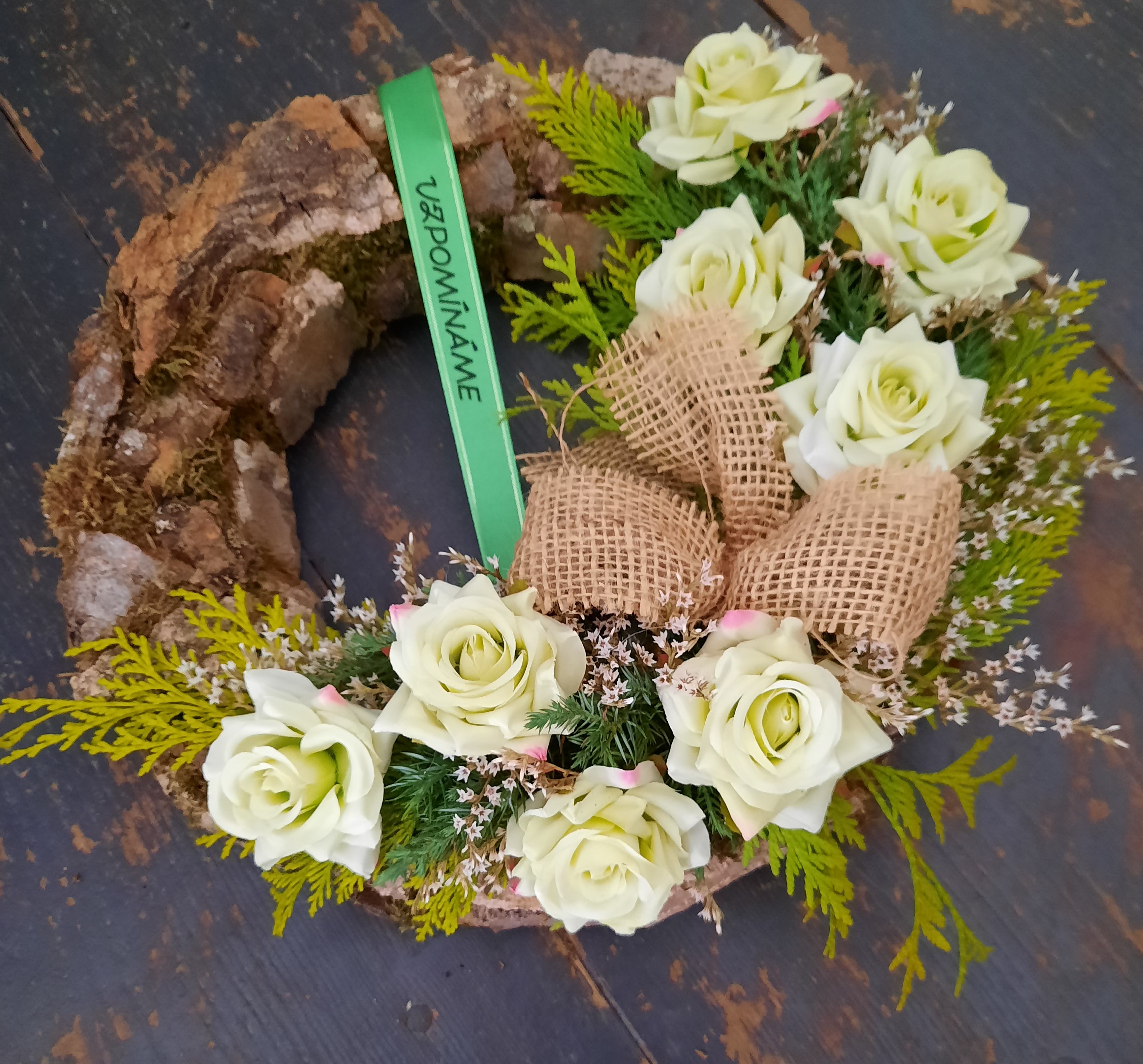 Dušičkový věneček kůra 32 cm ph1089