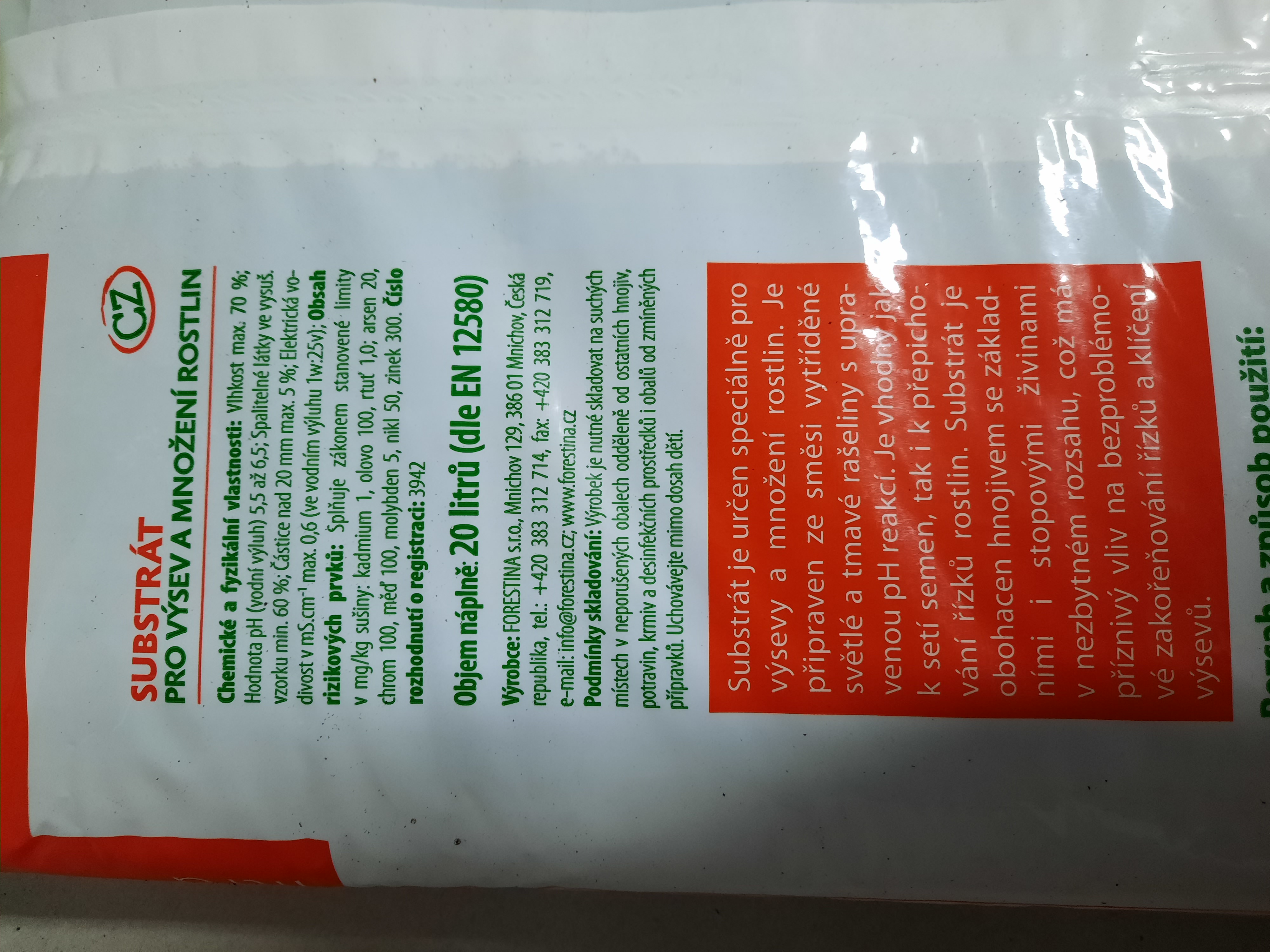 Substrát výsev množení 20l ph1828