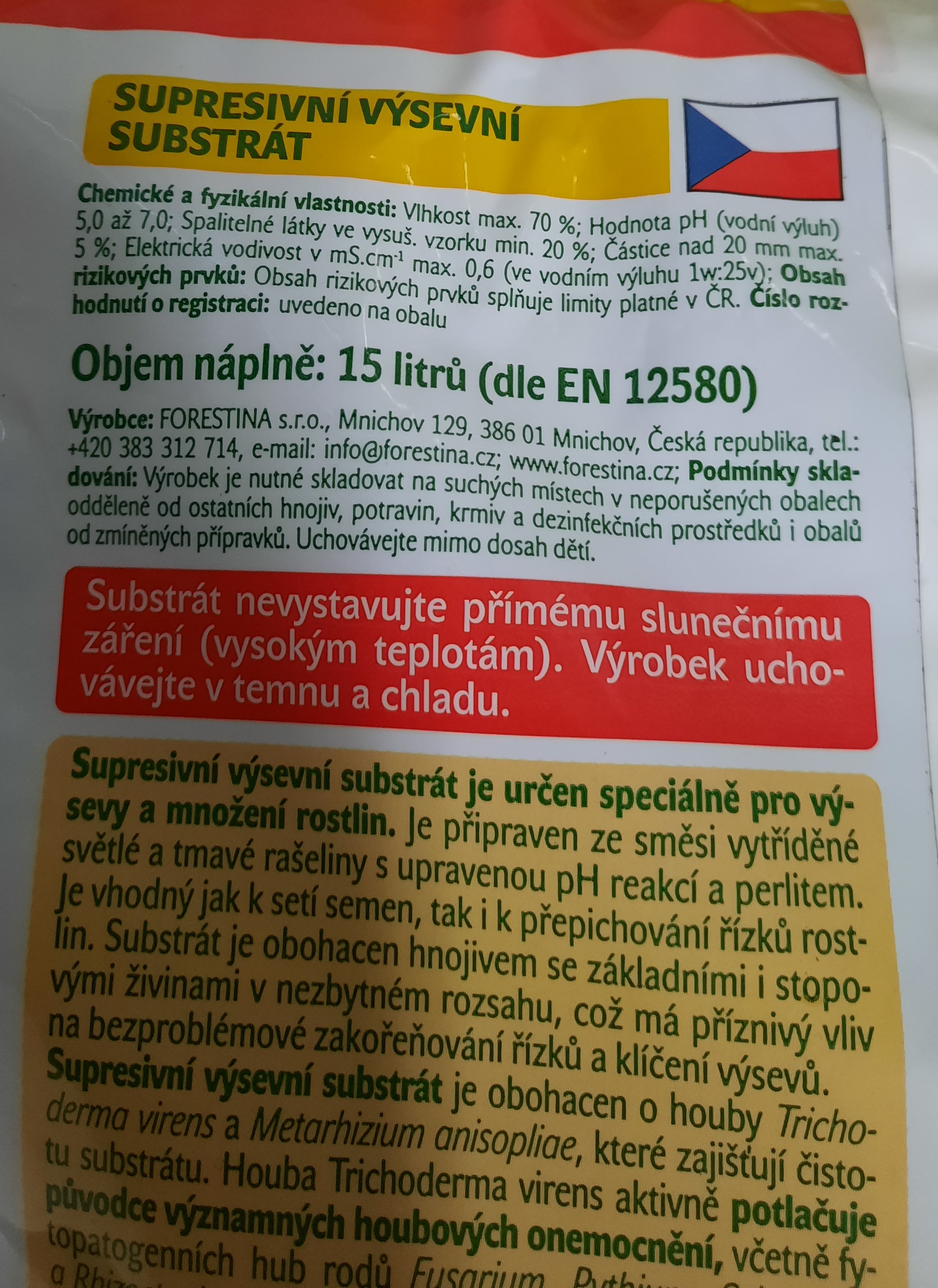 Substrát supresivní 15l ph1829