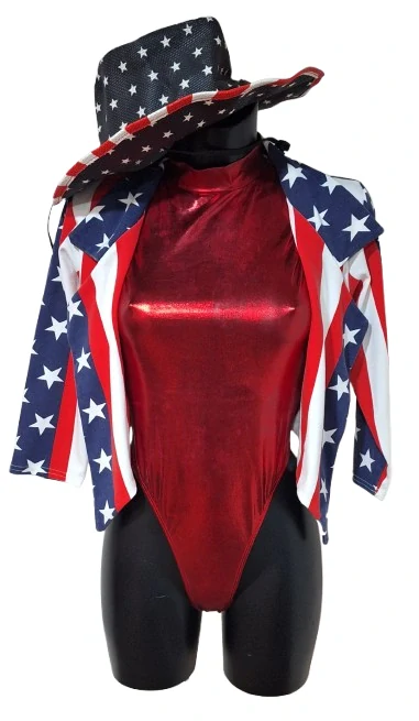 Dámský kostým USA – body s bolerkem ph2851
