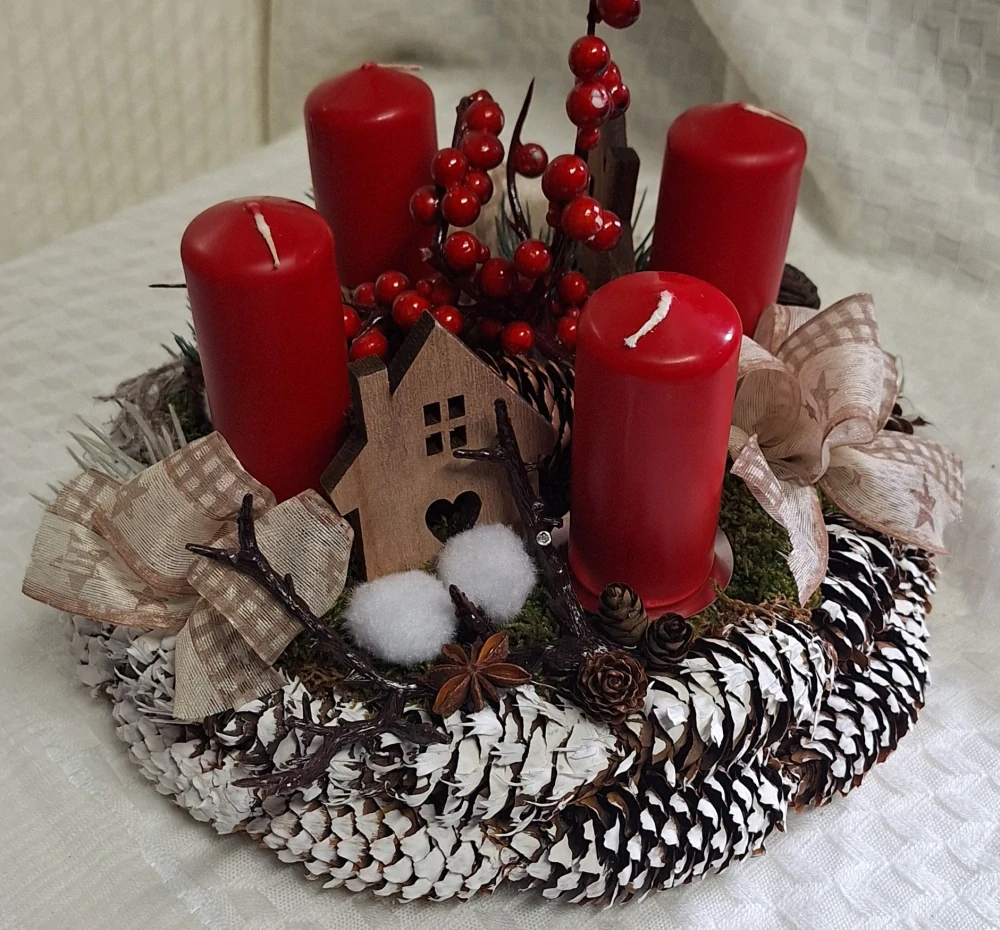 Adventní věnec hnědočervený ps3517