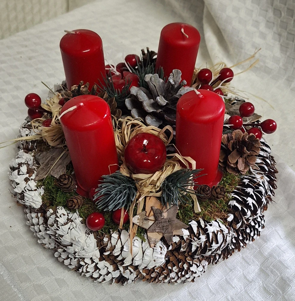 Adventní věnec červený ps3519
