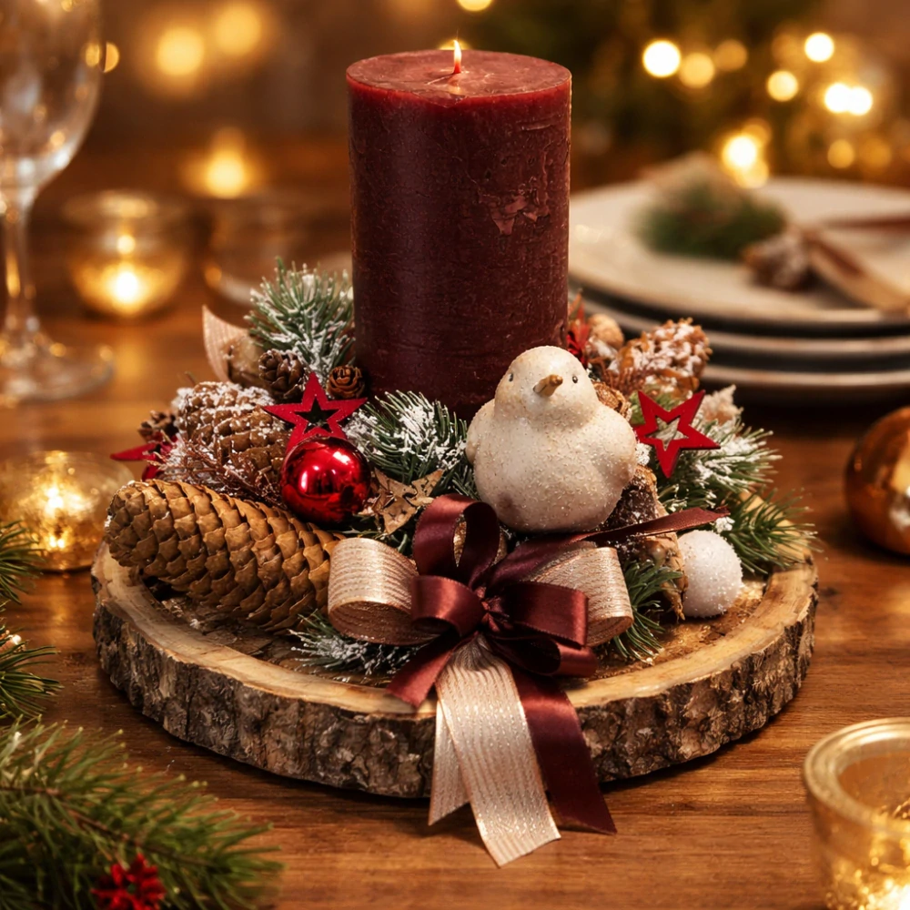 Vánoční svícen ptáček ps3583