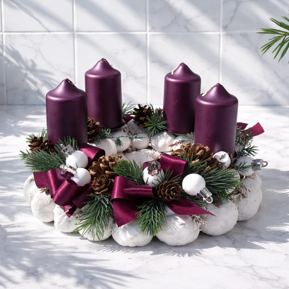 Adventní věnec fialový ps3645