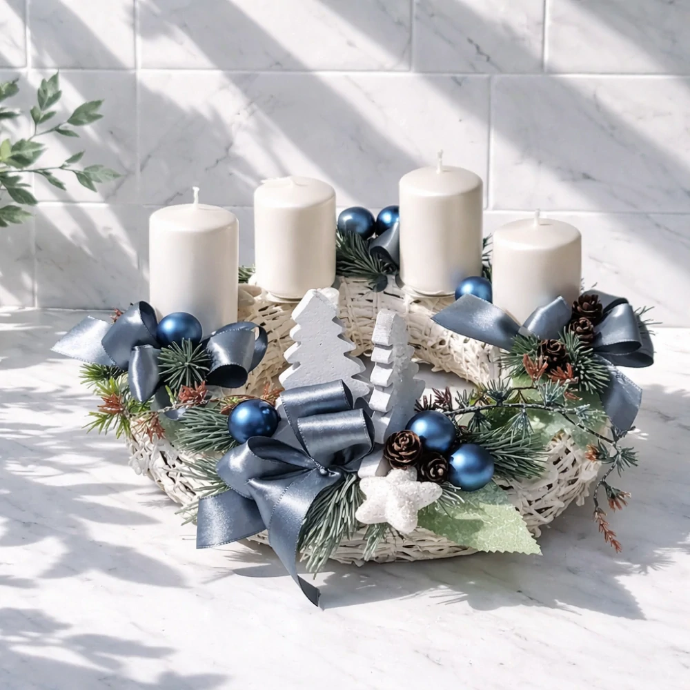 Adventní věnec modrý ps3648