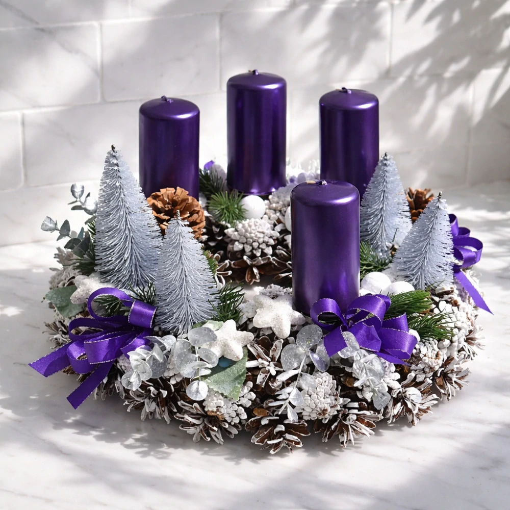 Adventní věnec fialový ps3659