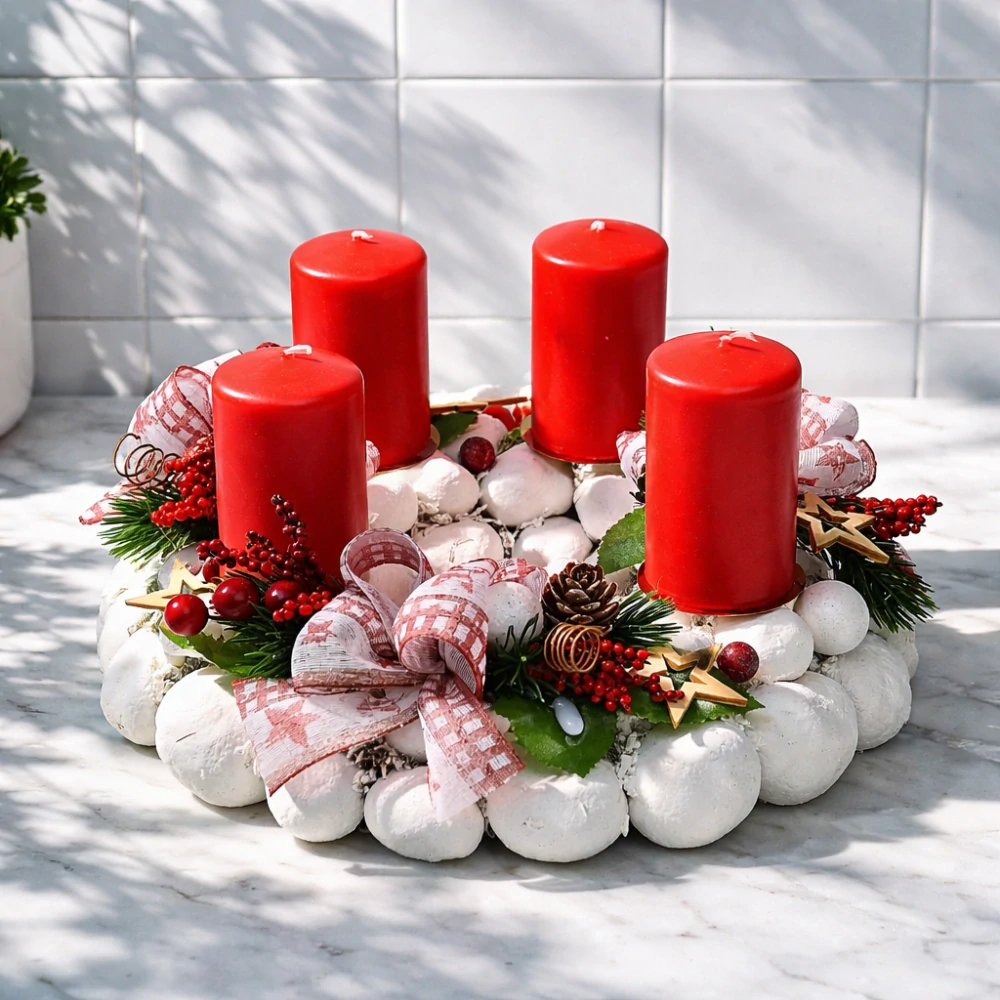 Adventní věnec červený ps3663