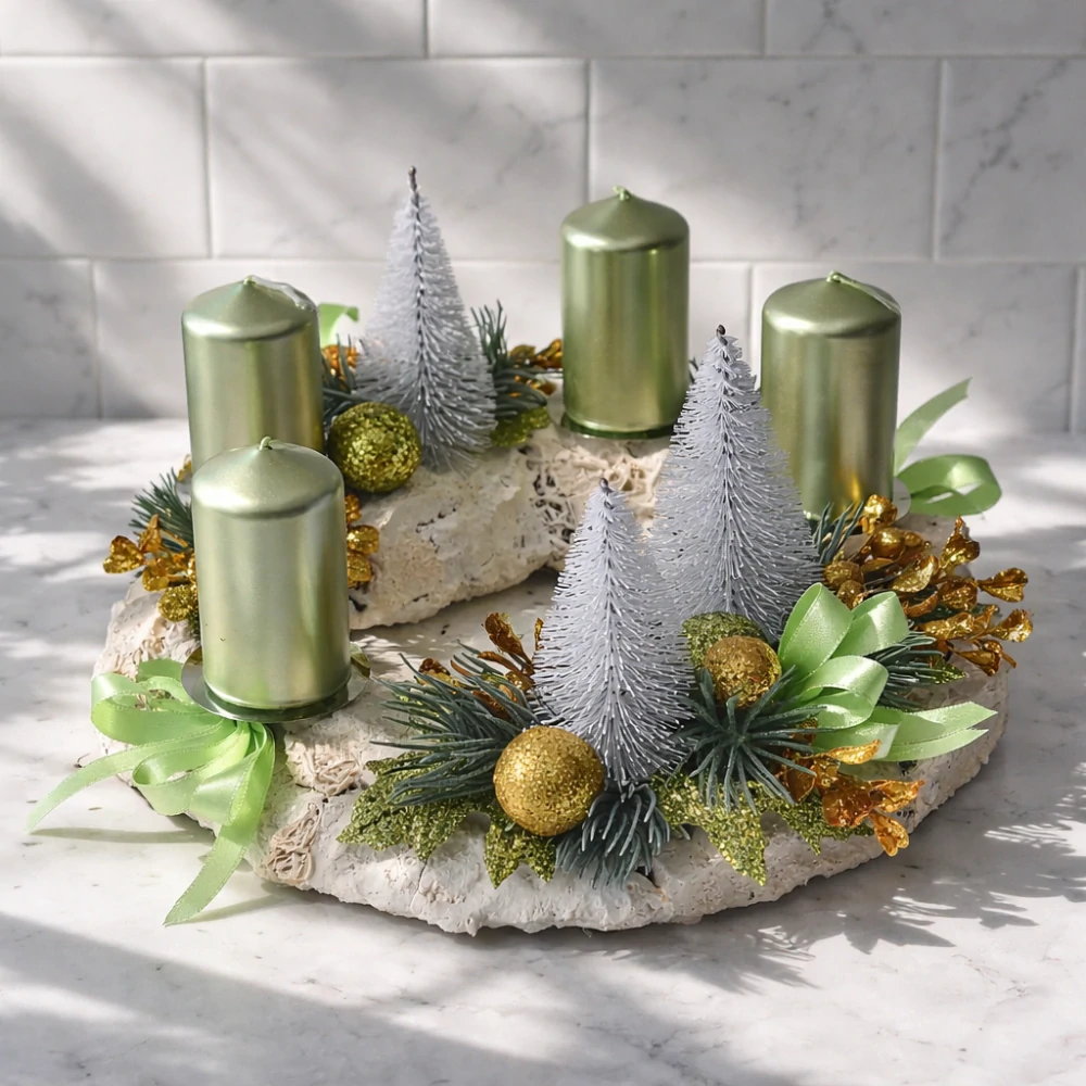 Adventní věnec zelený ph5081