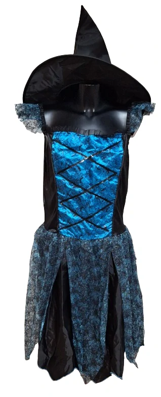 Dámský kostým čarodějnice modro-černý ph5481