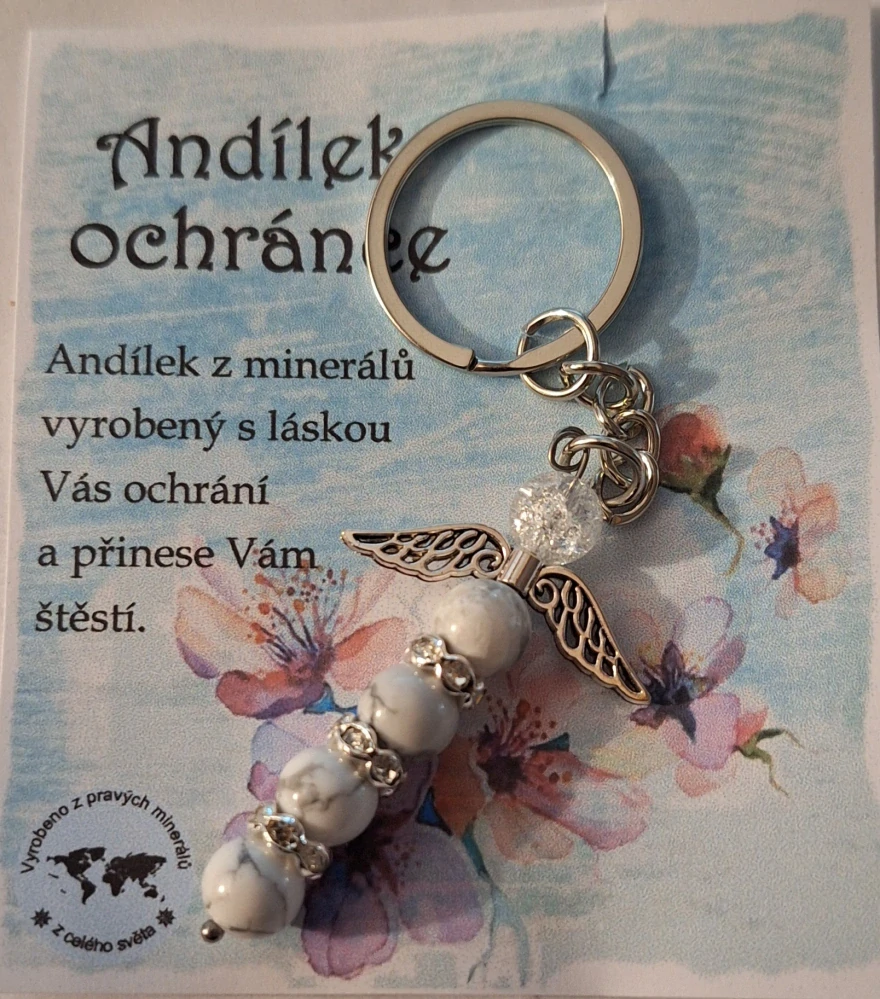 Andílek ochránce Magnezit a křišťál ph5497