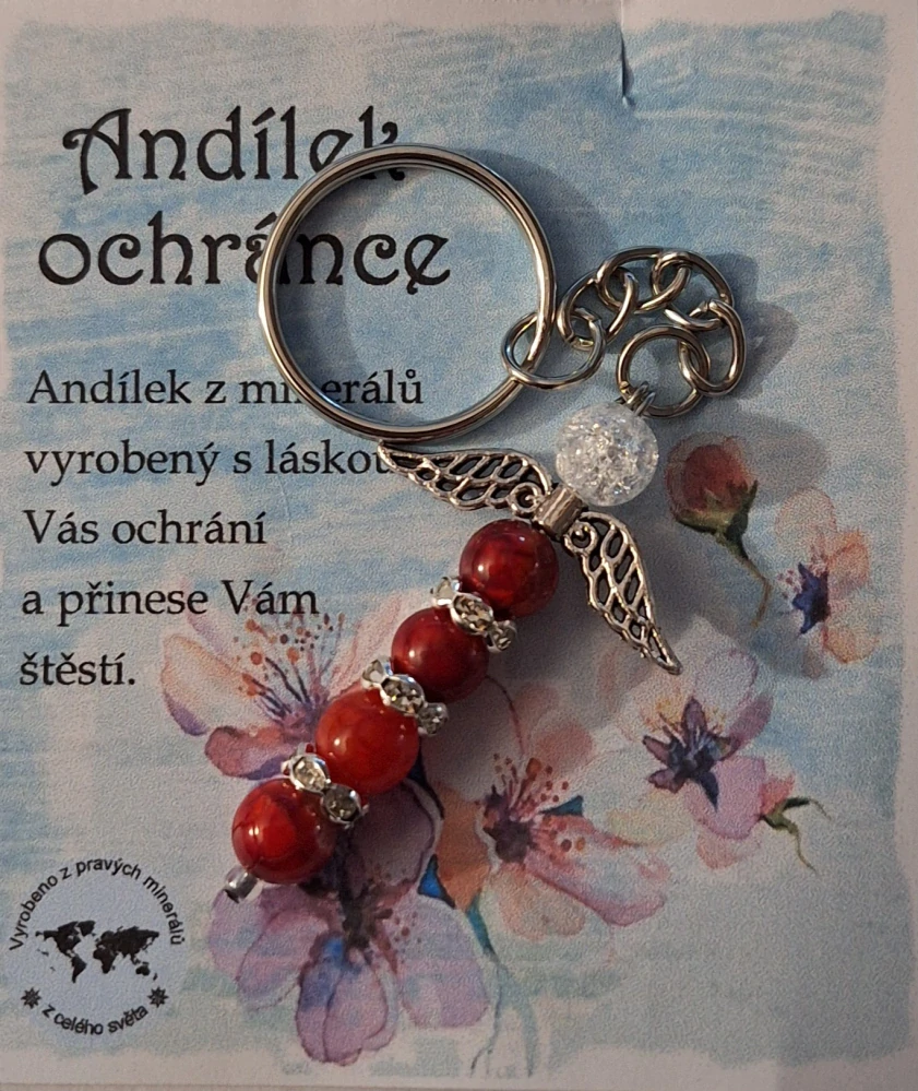 Andílek ochránce Achát červený ph5517