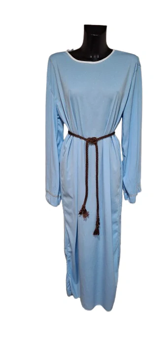 Světle modré maxi šaty s páskem ph5539