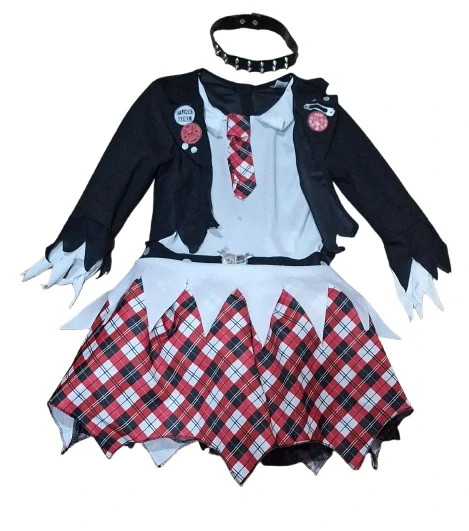Dětský kostým Punk Zombie školačka ph5575