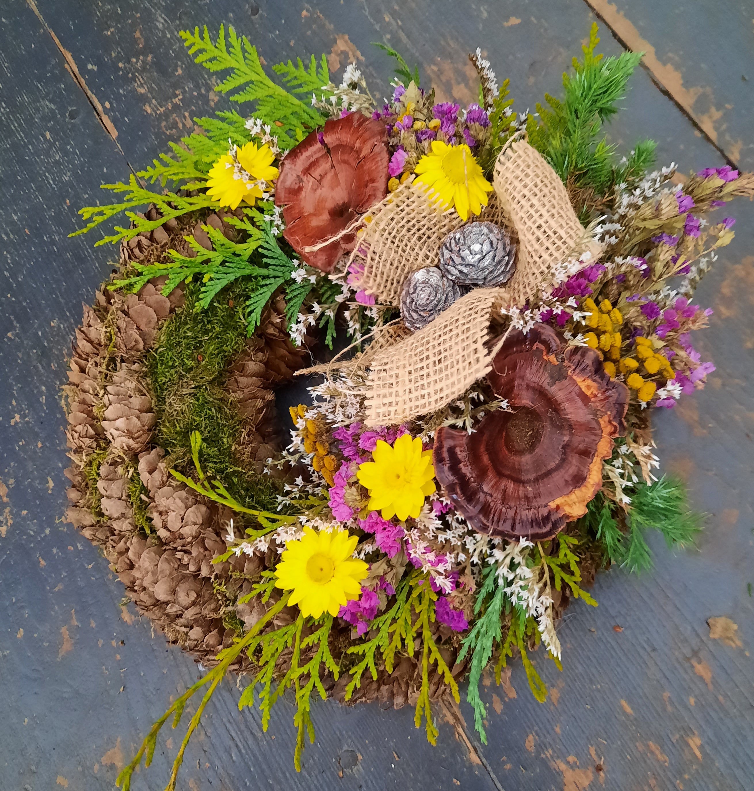Dušičkový šiškový věneček 28cm ph1093