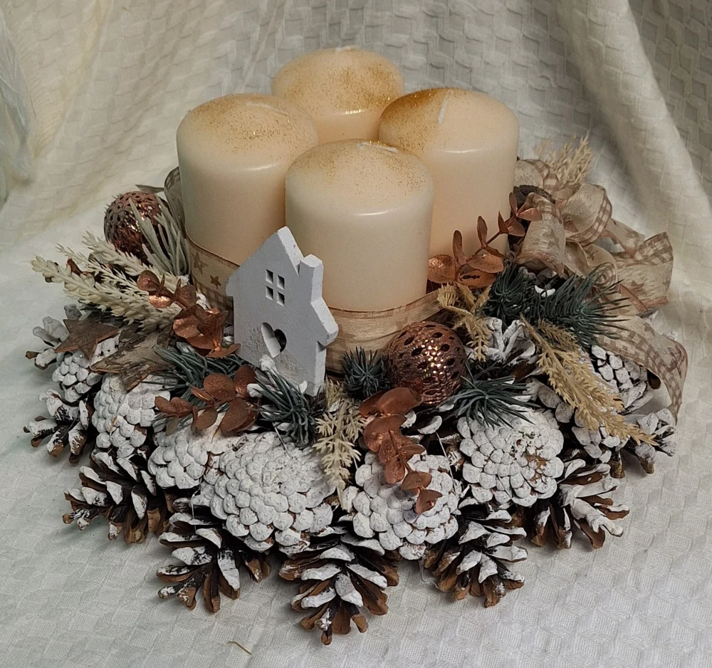 Adventní věnec krémovobronzový ps3508