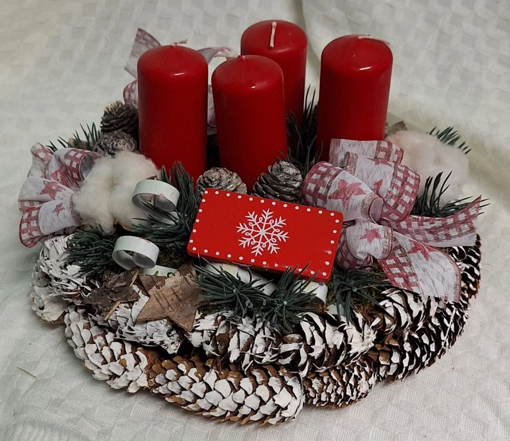 Adventní věnec červený ps3516