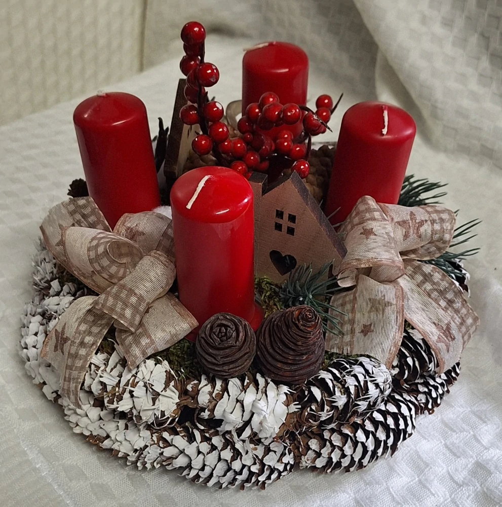 Adventní věnec hnědočervený ps3517