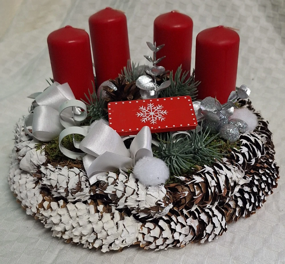 Adventní věnec červený ps3518
