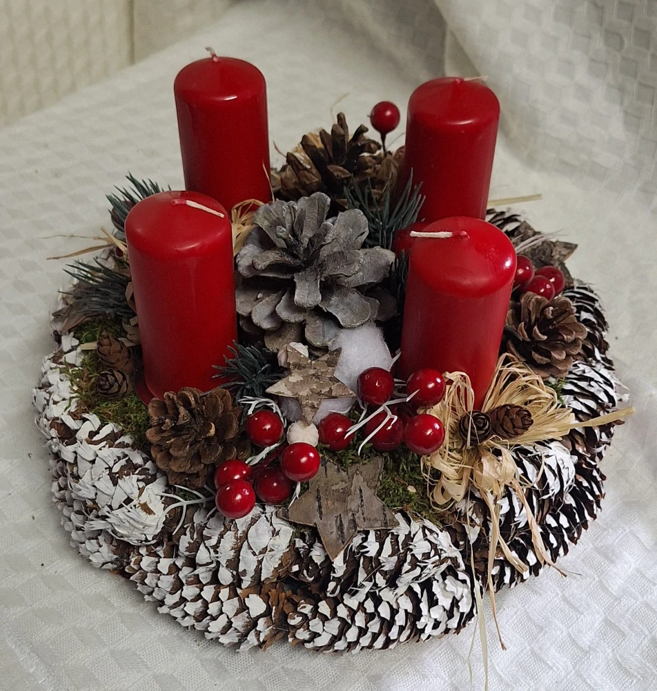 Adventní věnec červený ps3519