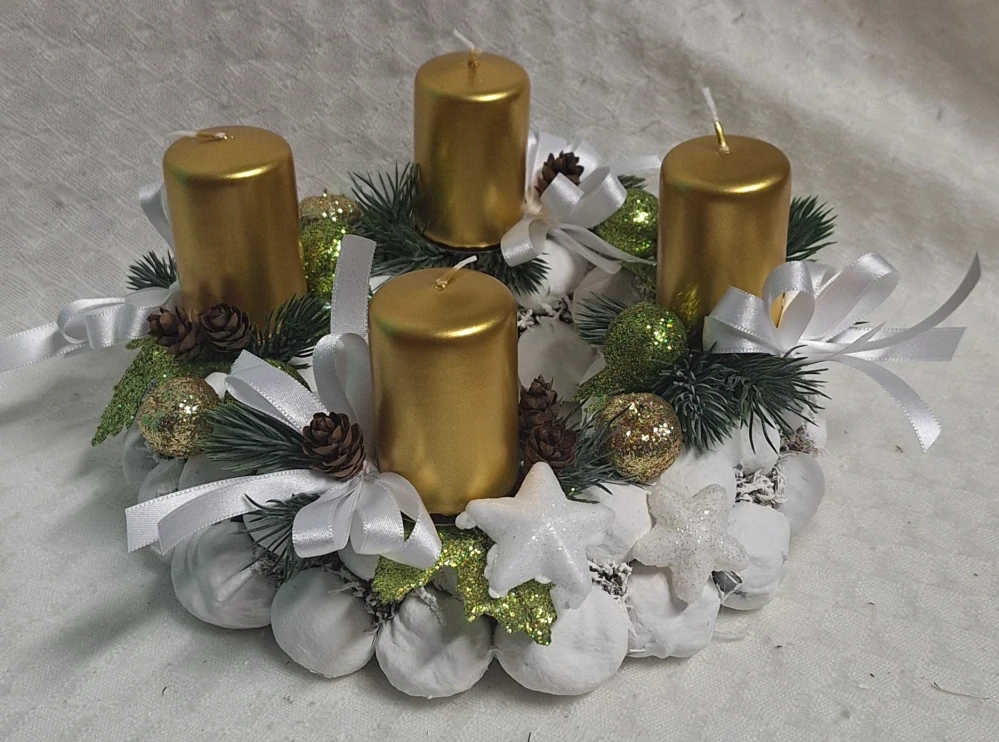 Adventní věnec zlatý ps3646