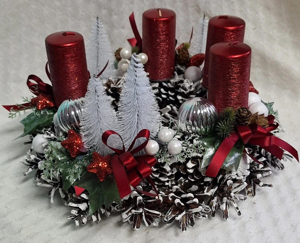 Adventní věnec červený ps3658