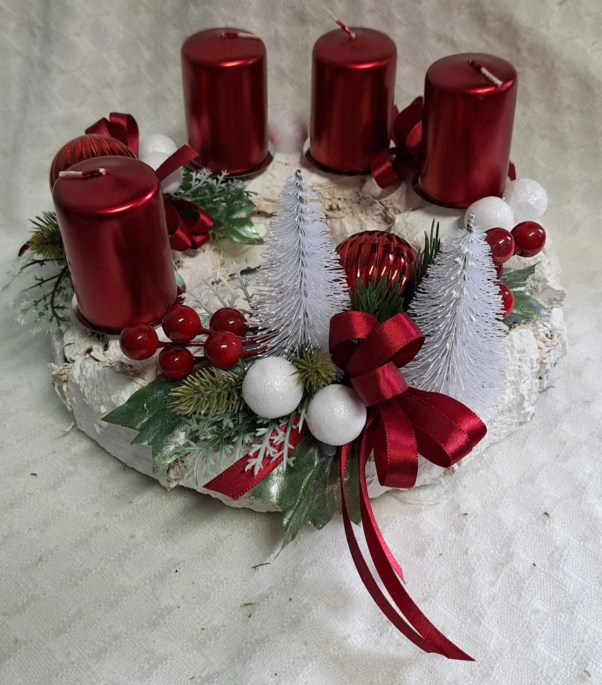 Adventní věnec červený ps3661