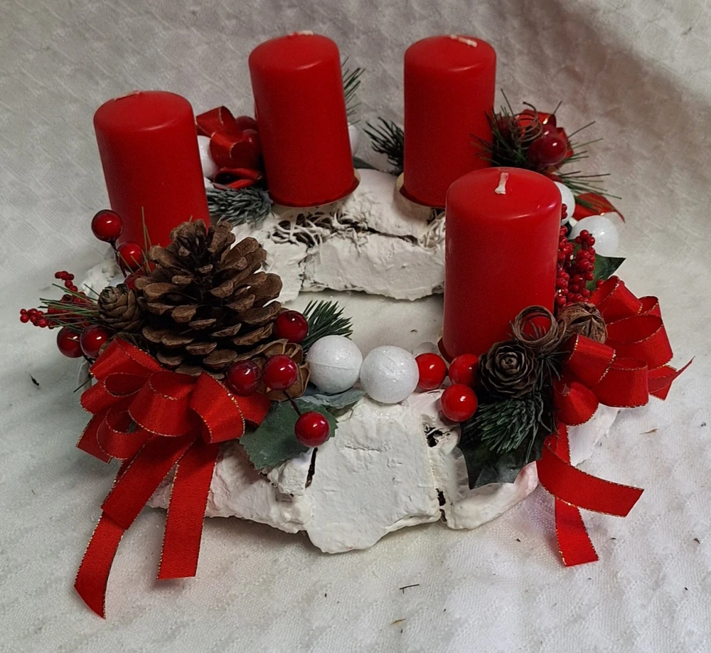 Adventní věnec červený ps3662
