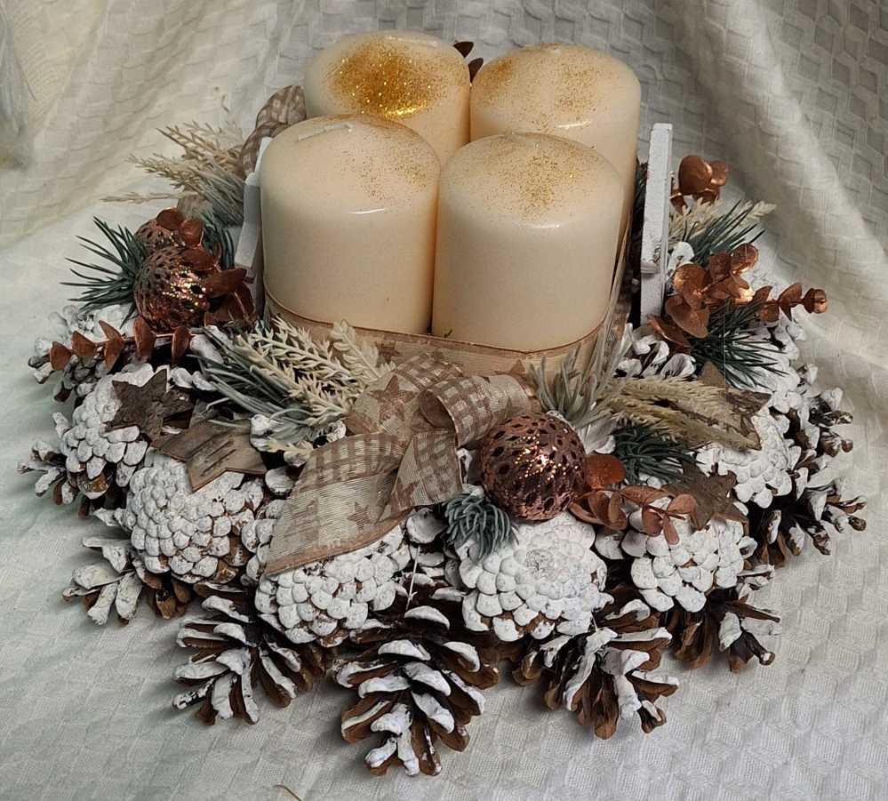 Adventní věnec krémovobronzový ps3508