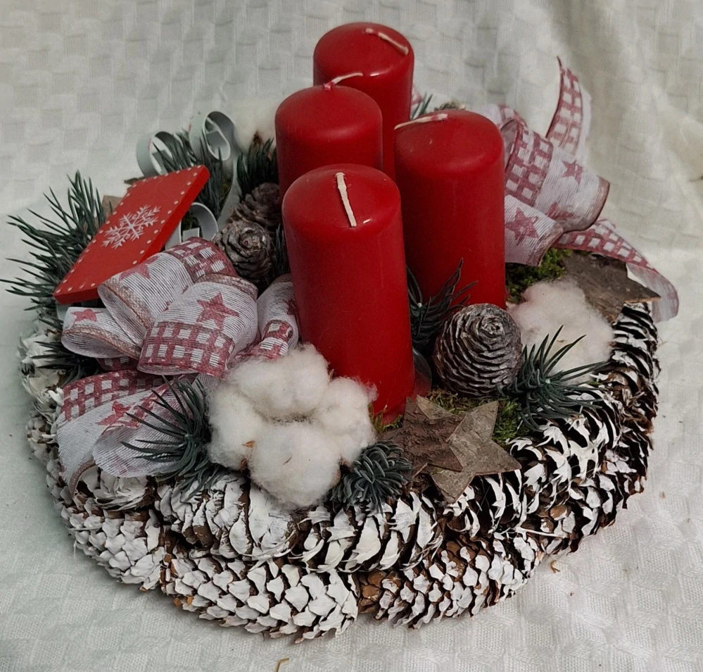 Adventní věnec červený ps3516