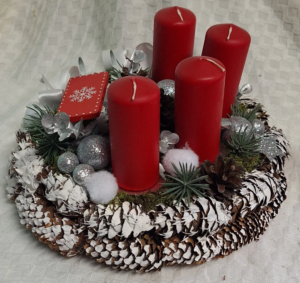 Adventní věnec červený ps3518