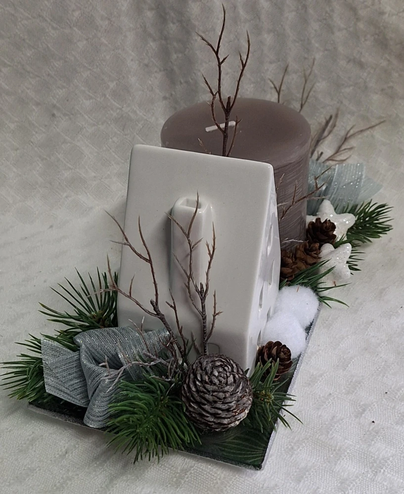 Vánoční svícen chaloupka ps3596