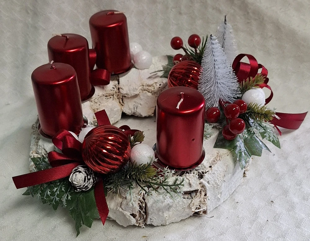 Adventní věnec červený ps3661