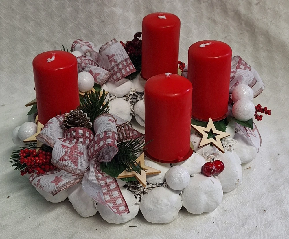 Adventní věnec červený ps3663