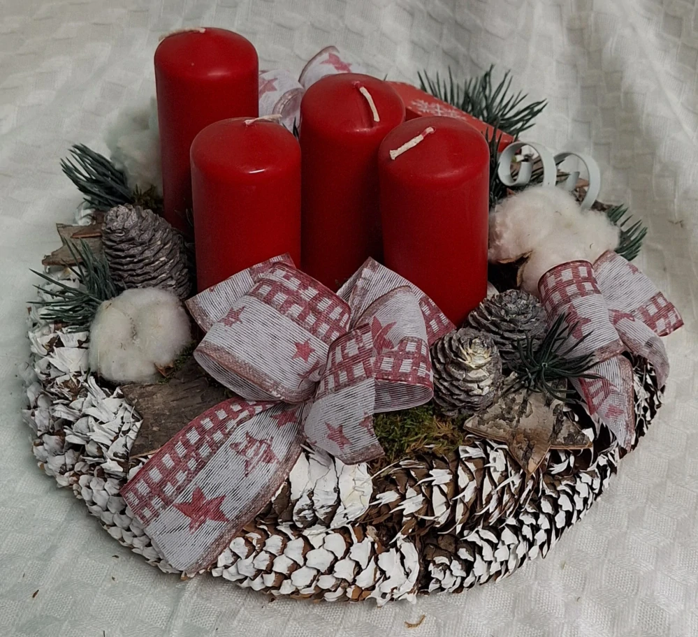 Adventní věnec červený ps3516