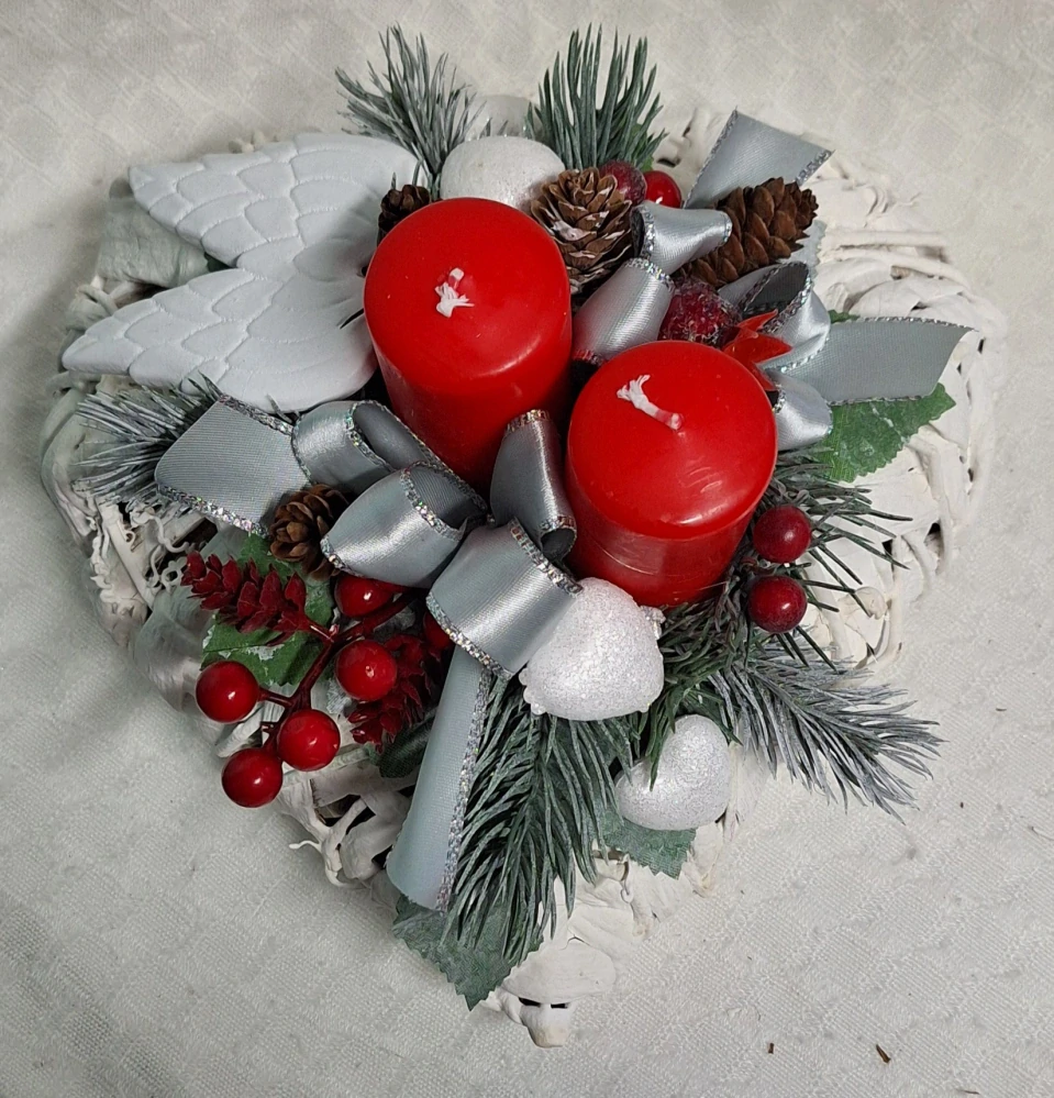 Vánoční srdíčko na hrob ps3633