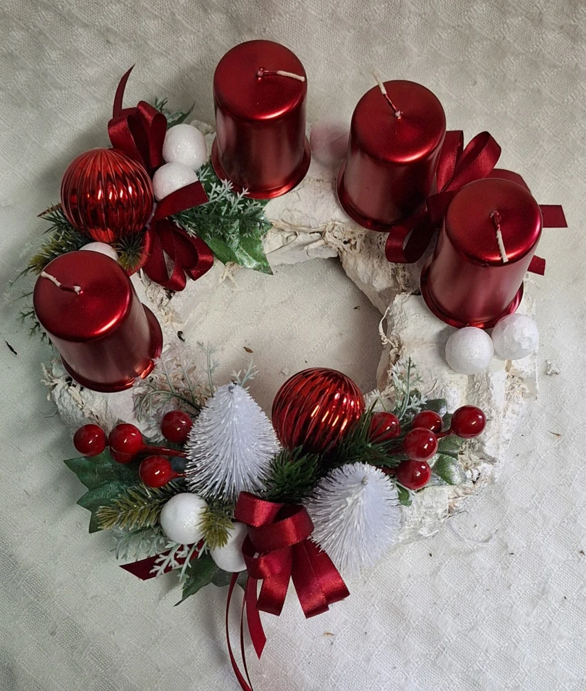 Adventní věnec červený ps3661