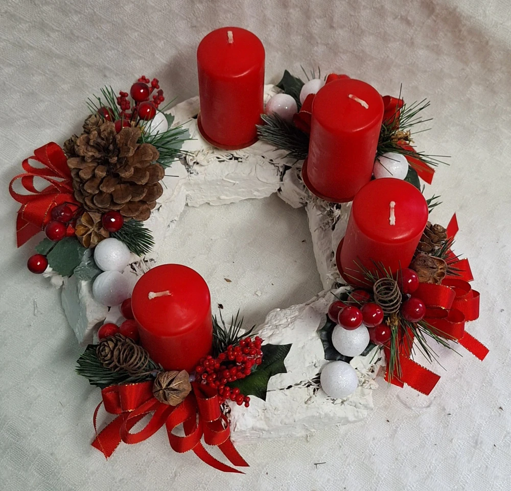 Adventní věnec červený ps3662